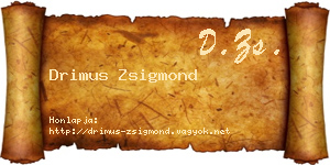 Drimus Zsigmond névjegykártya